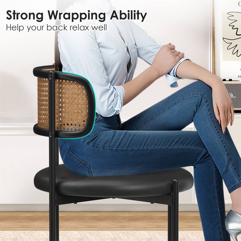 Set of 4 PU Leather Dining Chairs