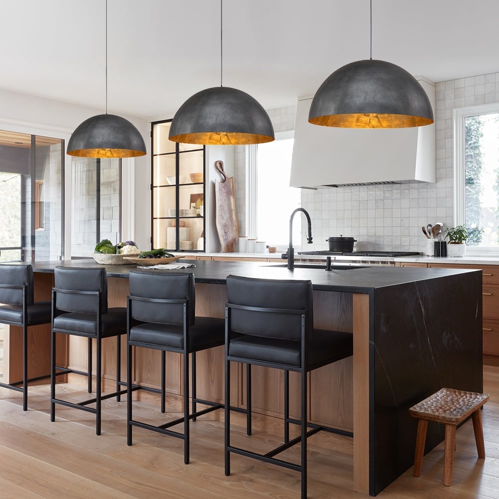 Industrial Oversized Metal Dome Pendant Light - Modern Farmhouse