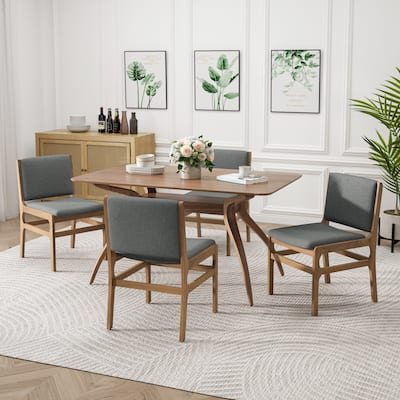 Coston Upholstered Rubberwood 5 Piece Dining Set by Christopher Knight Home