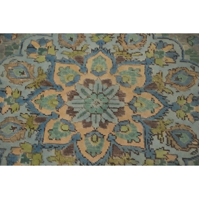 Hand Knotted Oriental 100% Wool Carpet Traditional Floral Peach Tabriz Area Rug - 11' 8'' X 8' 11''