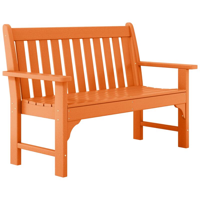 Laguna Poly 51 Inch Garden Bench - Orange