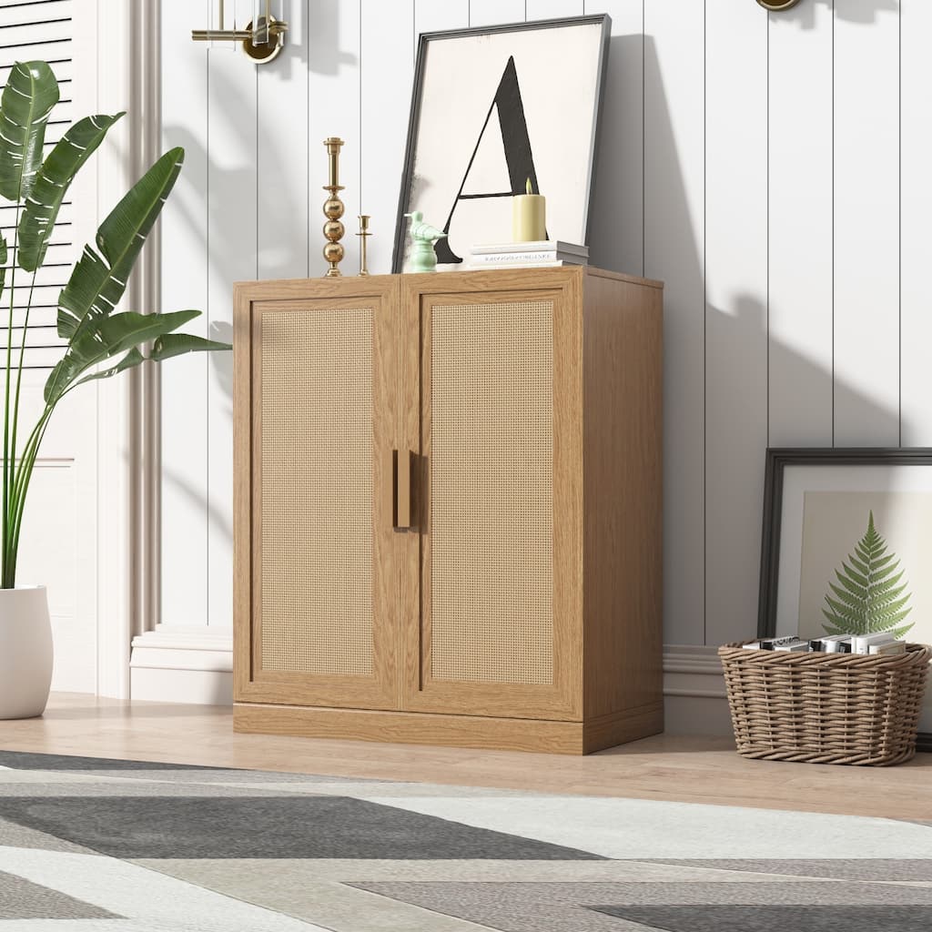 Modular Sideboard Cabinet with Storage Buffet Cabinet with Rattan Doors for Living Room Kitchen Dining Room Entryway