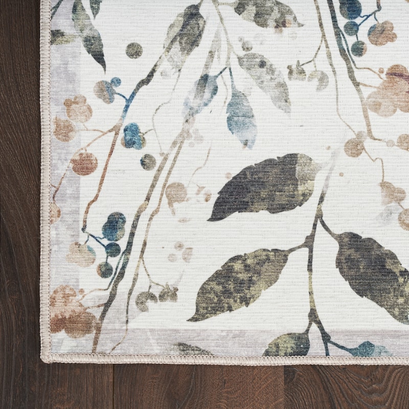Nourison Washables Indoor Multicolored Floral Area Rug