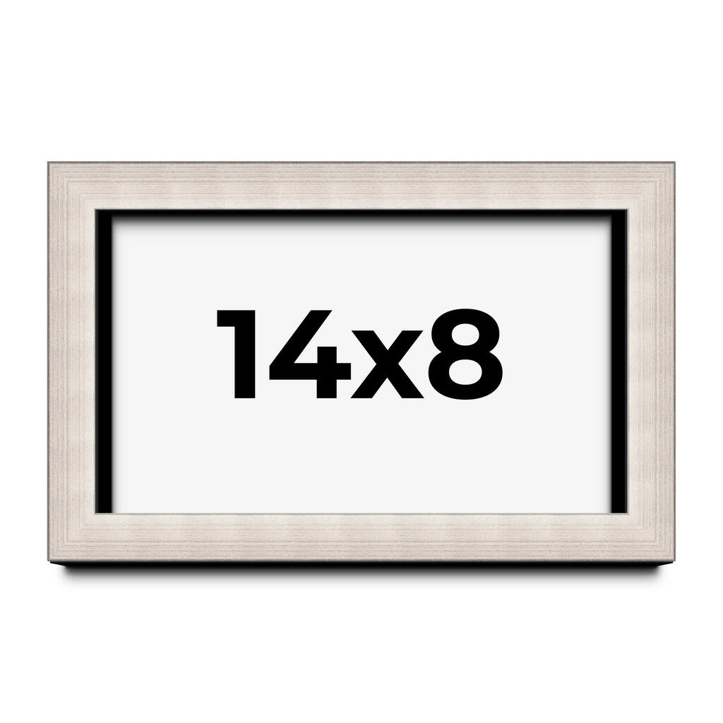 14x8 Shadow Box Frame Silver Real Wood Contemporary Shadowbox Display Frame UV Acrylic Front Acid Free Backing and Hardware