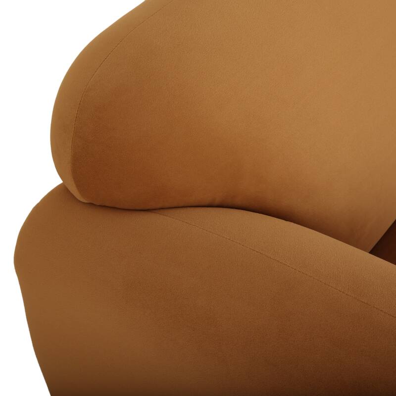 Contemporary Loveseat Sofa, Velvet Upholstered, Birch Wood Legs, Elegant Design for Living Room and Bedroom