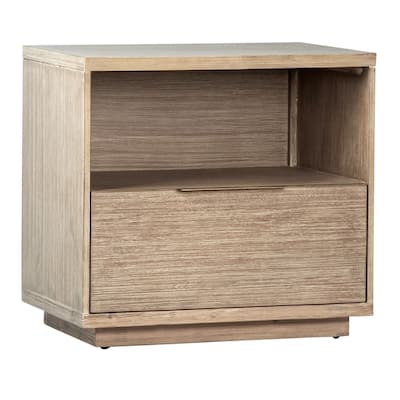 Finn 1-Drawer Storage Nightstand, Light Wash Acacia