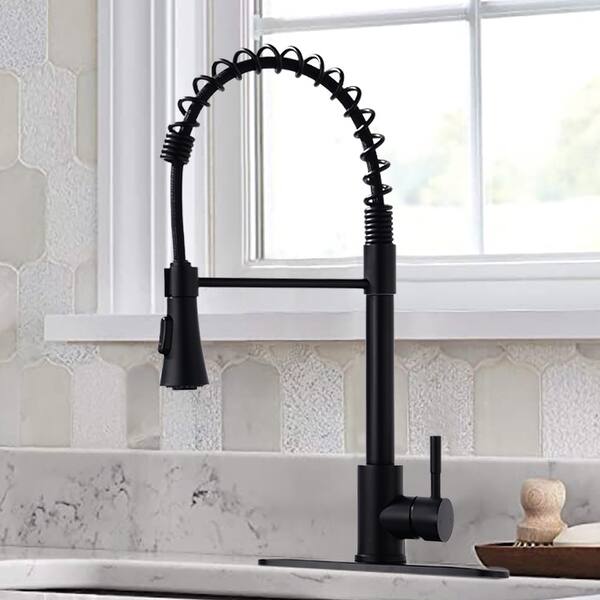 slide 2 of 16, DORNBERG Spring Pull Down Kitchen Sink Faucet with Deck Plate