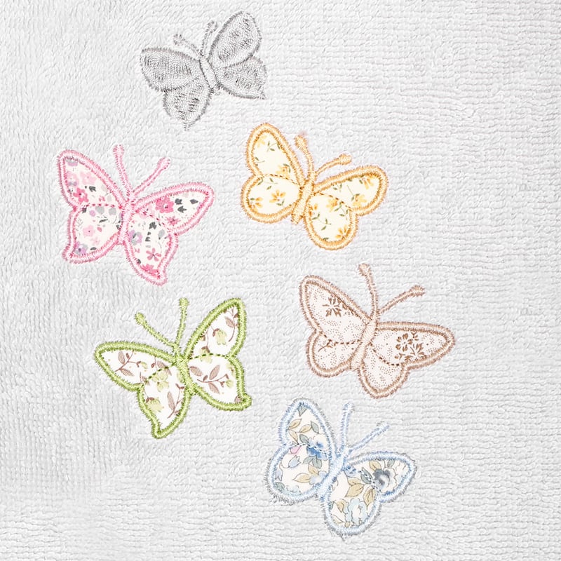 Authentic Hotel and Spa 100% Turkish Cotton Mariposa 3PC Embellished Towel Set