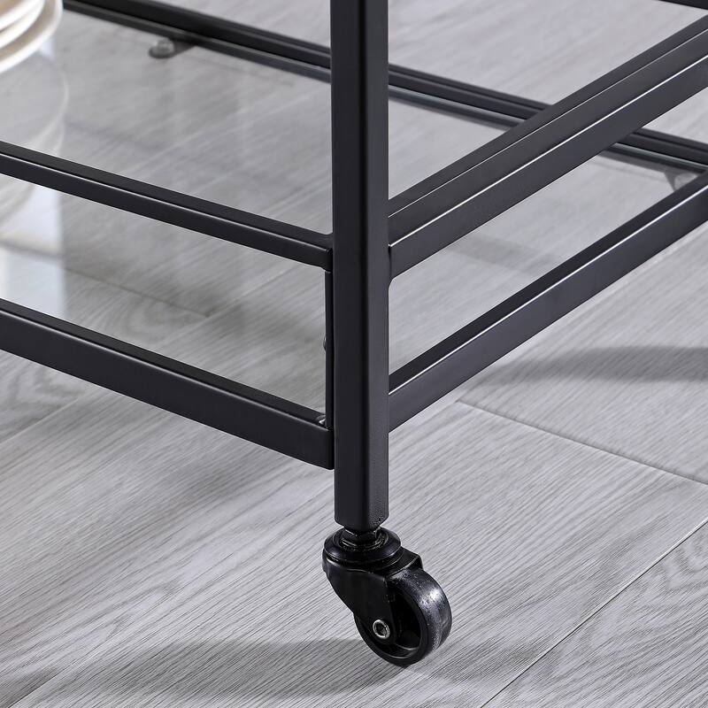 FirsTime & Co. Francesca Bar Cart, Metal Frame, Wood/Glass Top