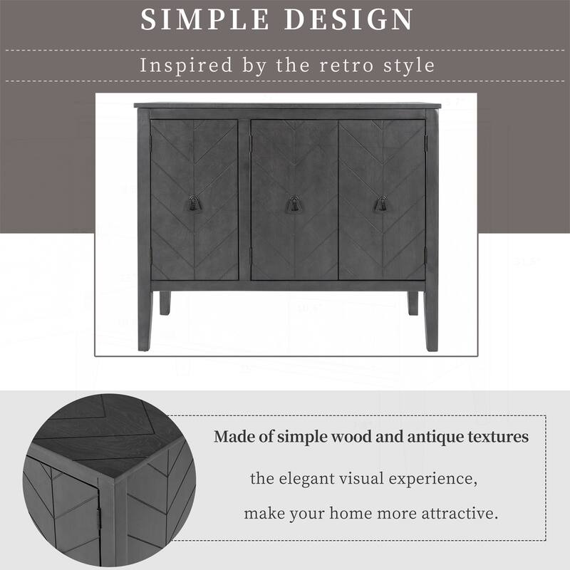 Versatile Adjustable Shelf Sideboard with Sturdy Legs