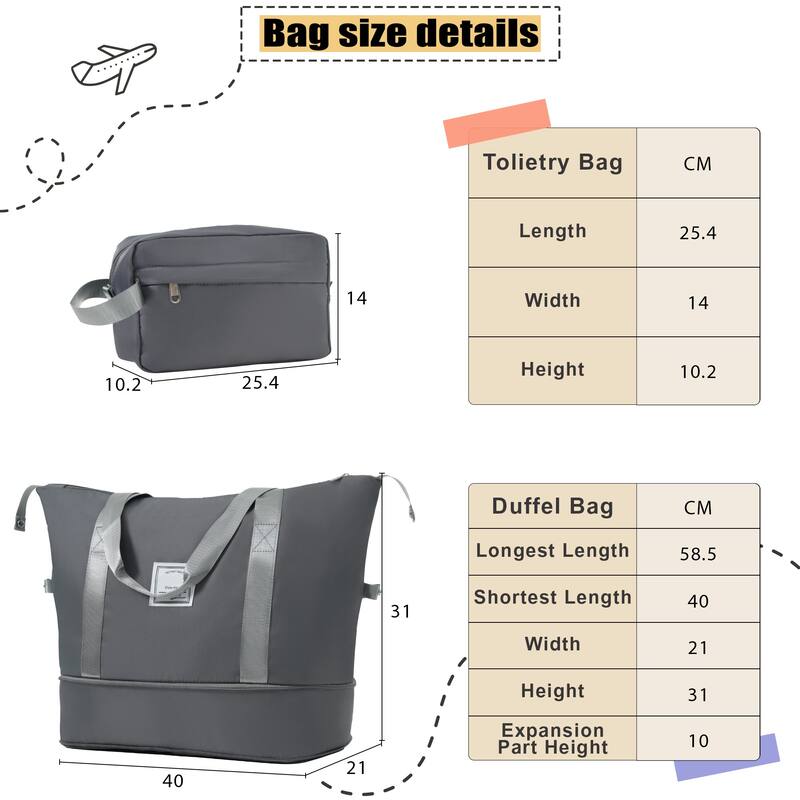 3 Piece ABS Softside Expandable Upright Spinner Luggage with TSA Lock and Duffel Bag