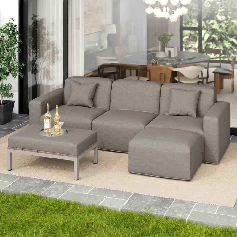 5-Piece Modular Sets Sectional Sofa Set Patio Conversation Sets