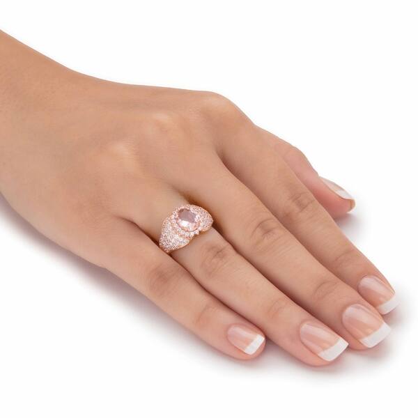 925 Sterling Silver Rose Gold Plated Simulated Pink Sapphire and White Cubic Zirconia Ring Jewelry Gifts for Women Ring Size Options 6 7 8 925 Sterling Silver Rose Gold Plated Simulated Pink Sapphire and White Cubic Zirconia Ring Jewelry Gifts for Women Ring Size Options 6 7 8