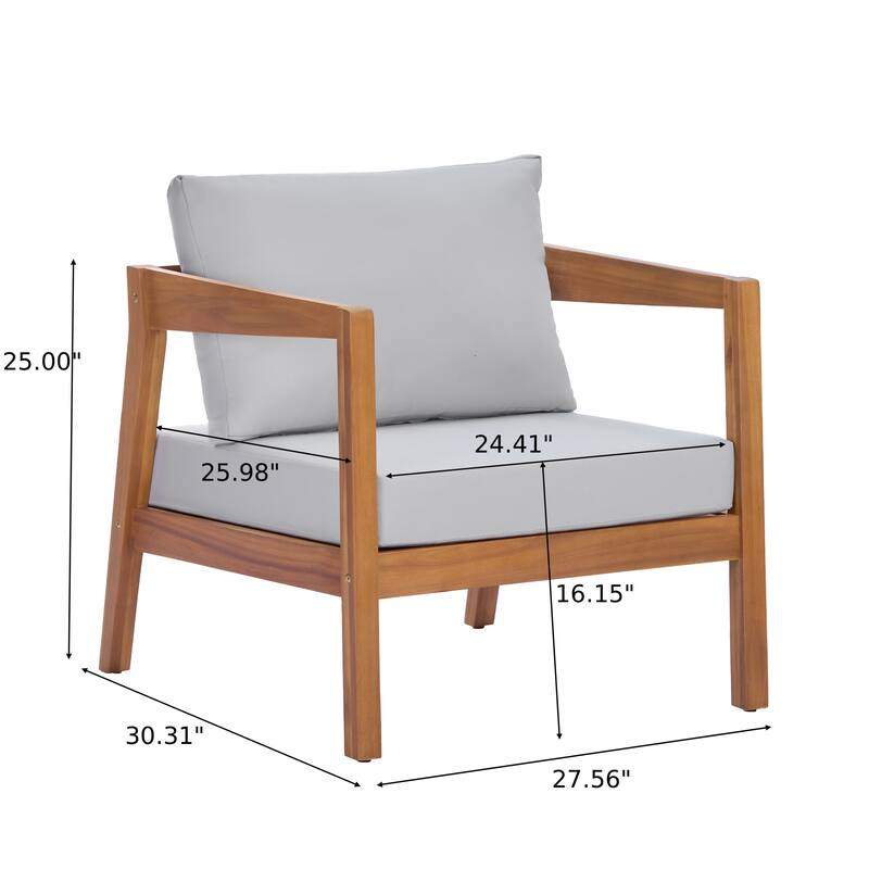 Christopher Knight Home Thalia Acacia Wood Outdoor Lounge Chair