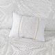 preview thumbnail 8 of 9, Intelligent Design Essie White Metallic Printed Ruched Comforter Set