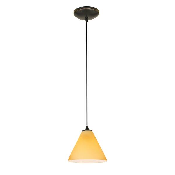 slide 1 of 1, Access Lighting Martini Bronze Integrated LED Cord Pendant, Amber Shade