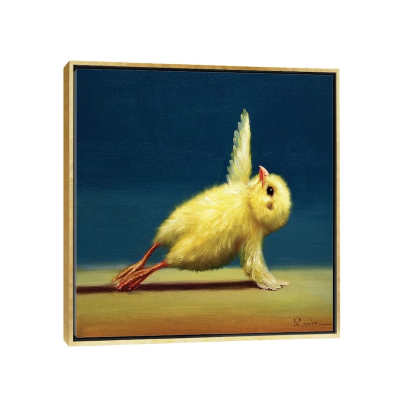iCanvas "Side Plank (Yoga Chick)" by Lucia Heffernan Framed Canvas Print - Gold - 12x12