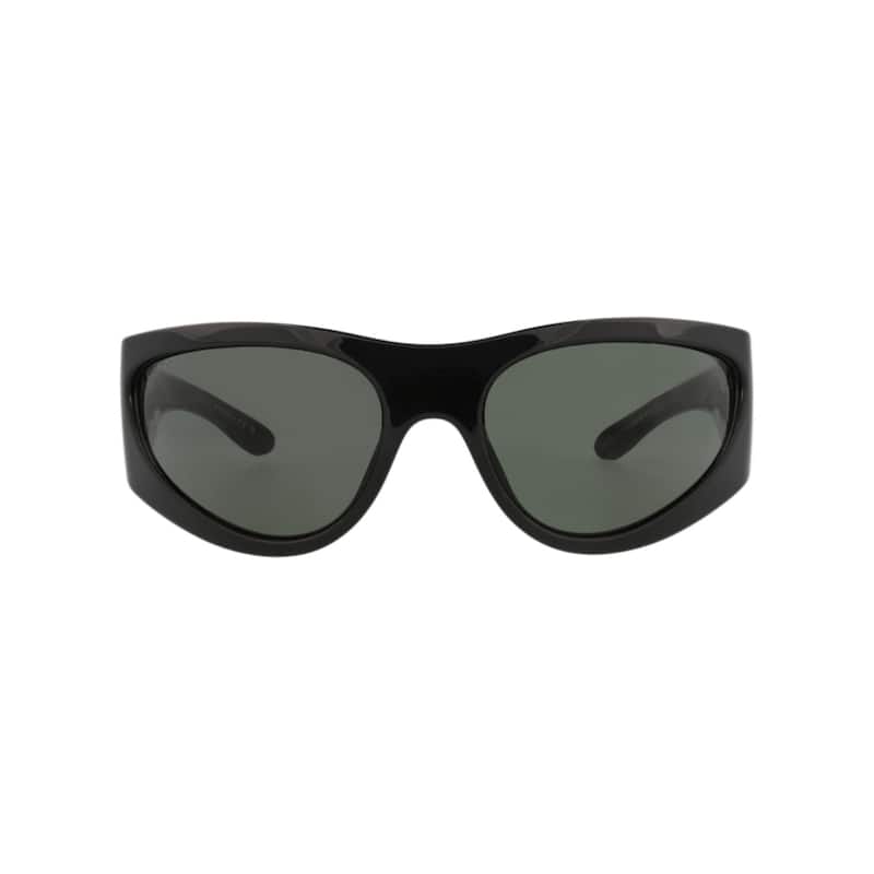 Gucci Shield-Frame Injection Sunglasses, Grey Lens, Shiny Black Frame