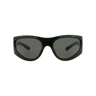 Gucci Shield-Frame Injection Sunglasses, Grey Lens, Shiny Black Frame