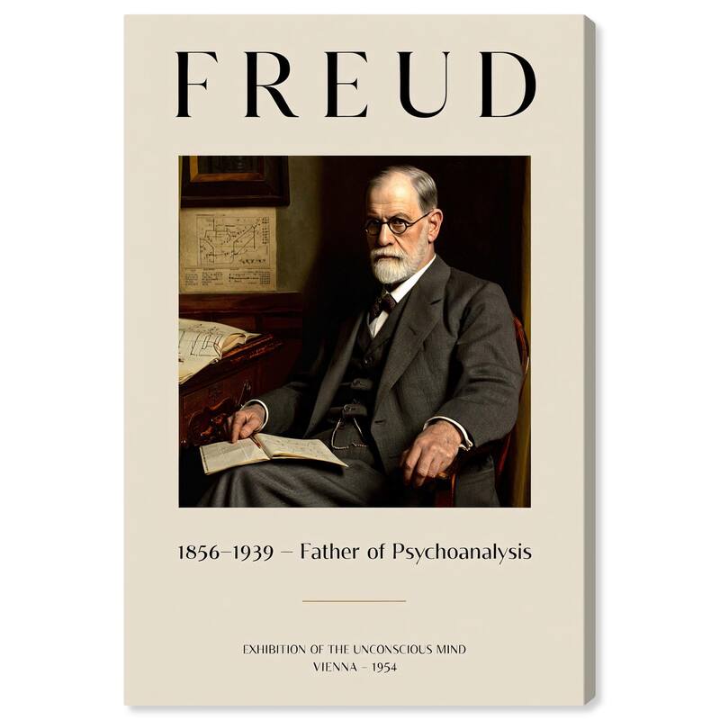 Father of Psychoanalysis Art Canvas by Art Remedy, Gallery Wrapped - 36" x 54"