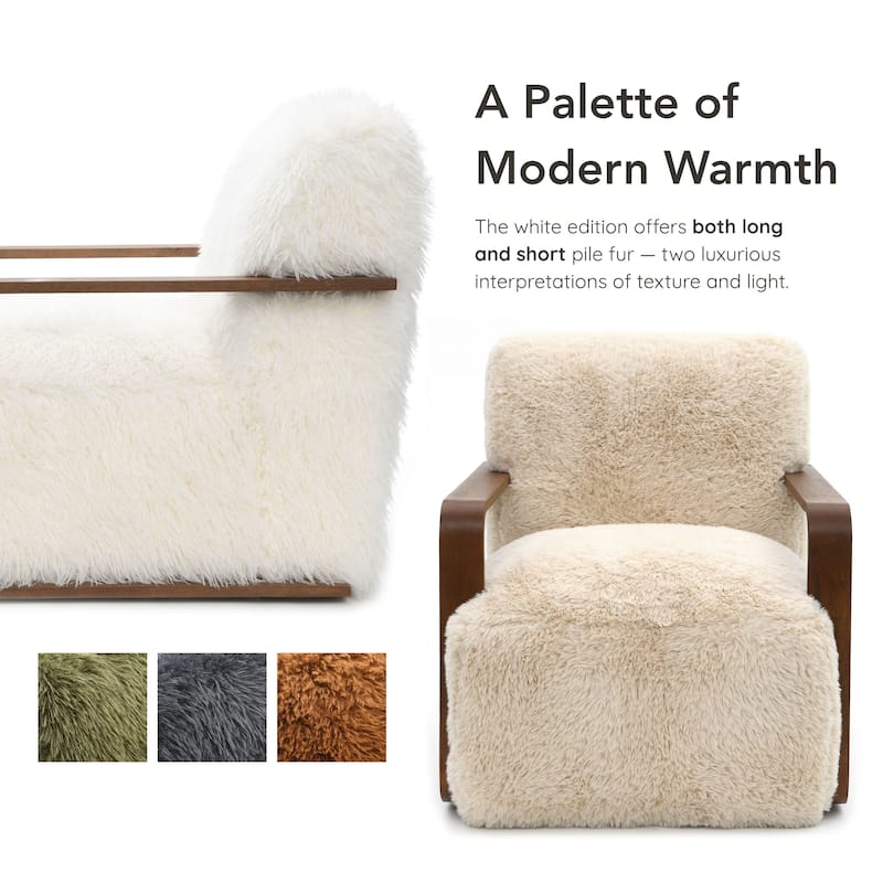 Furniture of America Neyra Modern 28-inch Faux Fur Accent Arm Chair