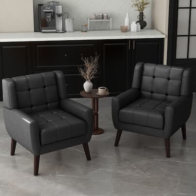 Set of 2 Tufted Upholstered Accent Armchair