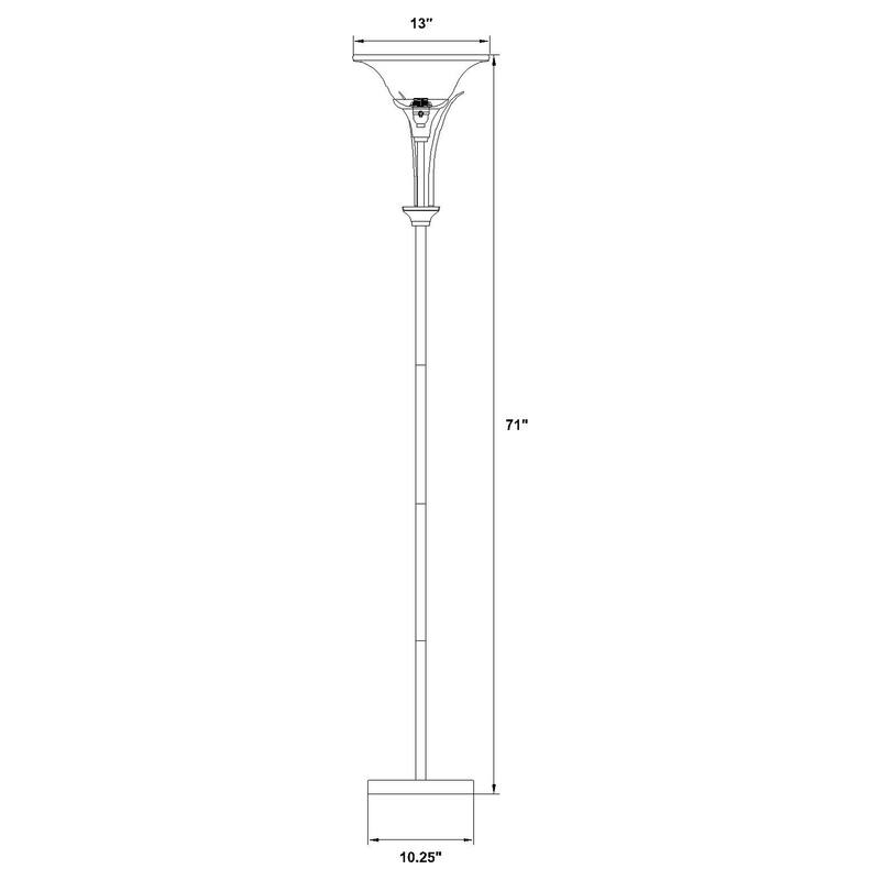 Jessa Brushed Steel Frosted Torchiere Floor Lamp