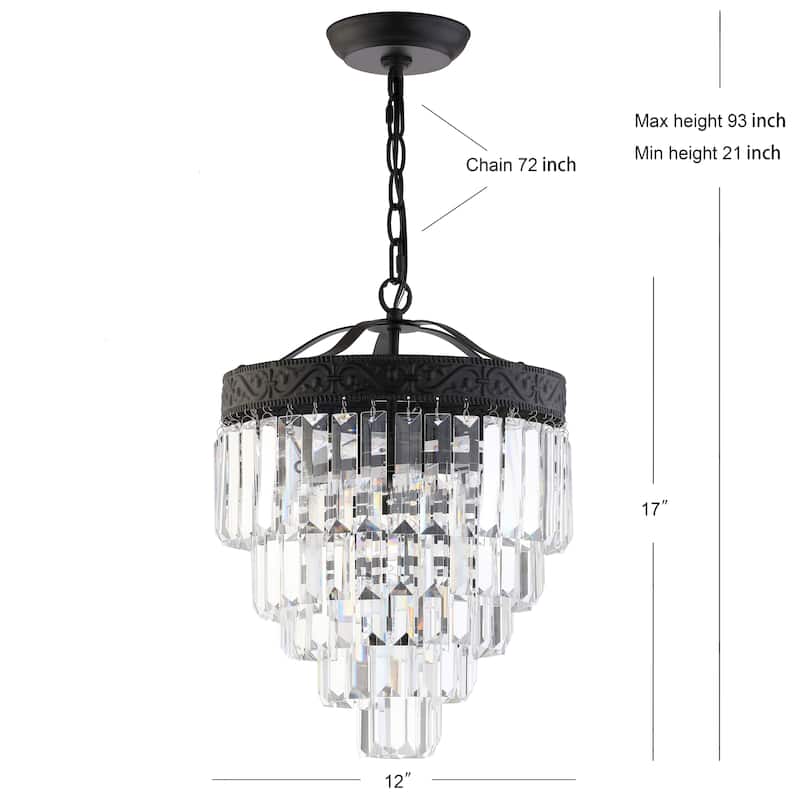 Gaines Crystal LED Chandelier, Polished Nickel/Clear by JONATHAN Y