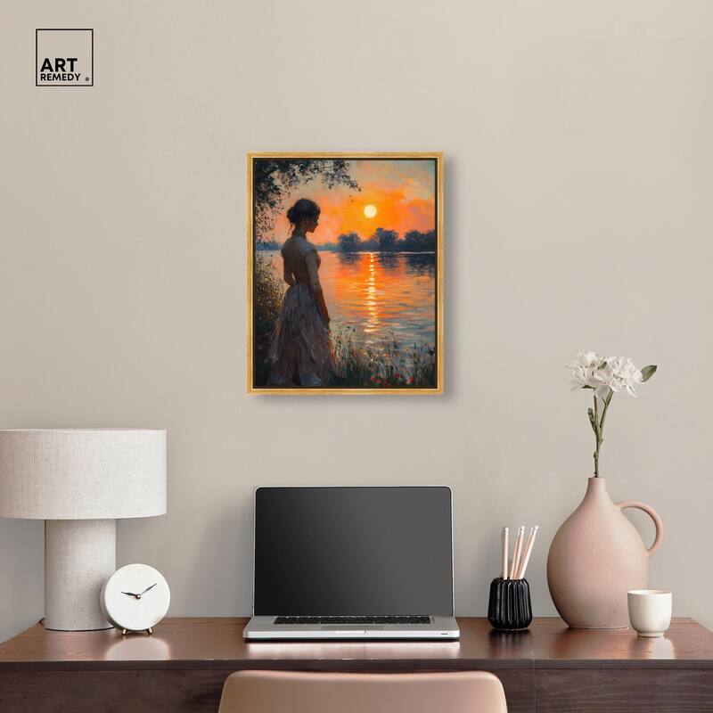 Sunset Pond Canvas by Art Remedy