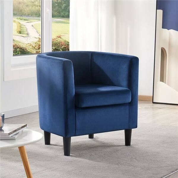 Set of Velvet Armchair Modern Contemporary Accent Chair Blue