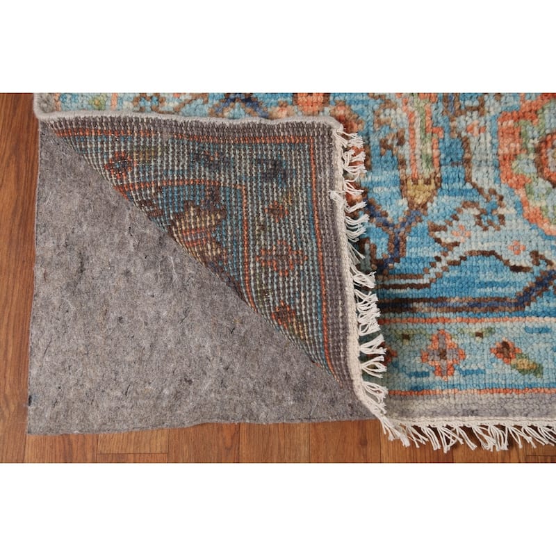 Floral Oushak Indian Area Rug Hand-Knotted Wool Carpet - 8'9" x 12'1"