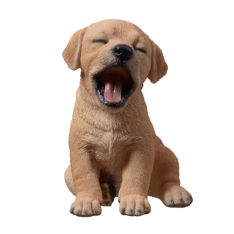 Yawning Labrador Outdoor Garden Statue - 6.25"