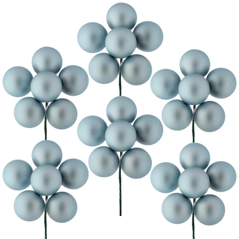 40mm Shatterproof Plastic 6 Bunch Matt Stemball Set of 6