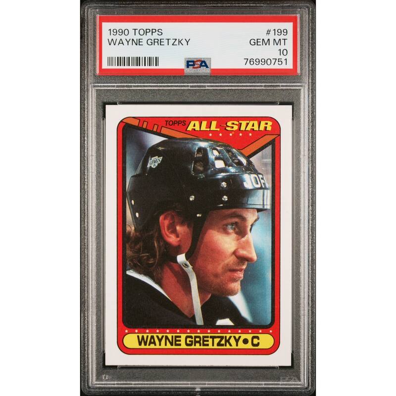 Wayne Gretzky 1990 Topps Hockey Card #199 Graded PSA 10 - 8'6" x 11'6"