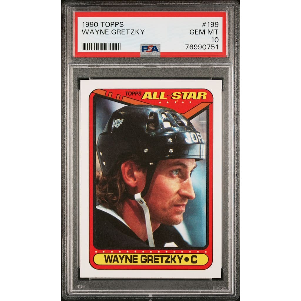 Wayne Gretzky 1990 Topps Hockey Card #199 Graded PSA 10 - 8'6" x 11'6"