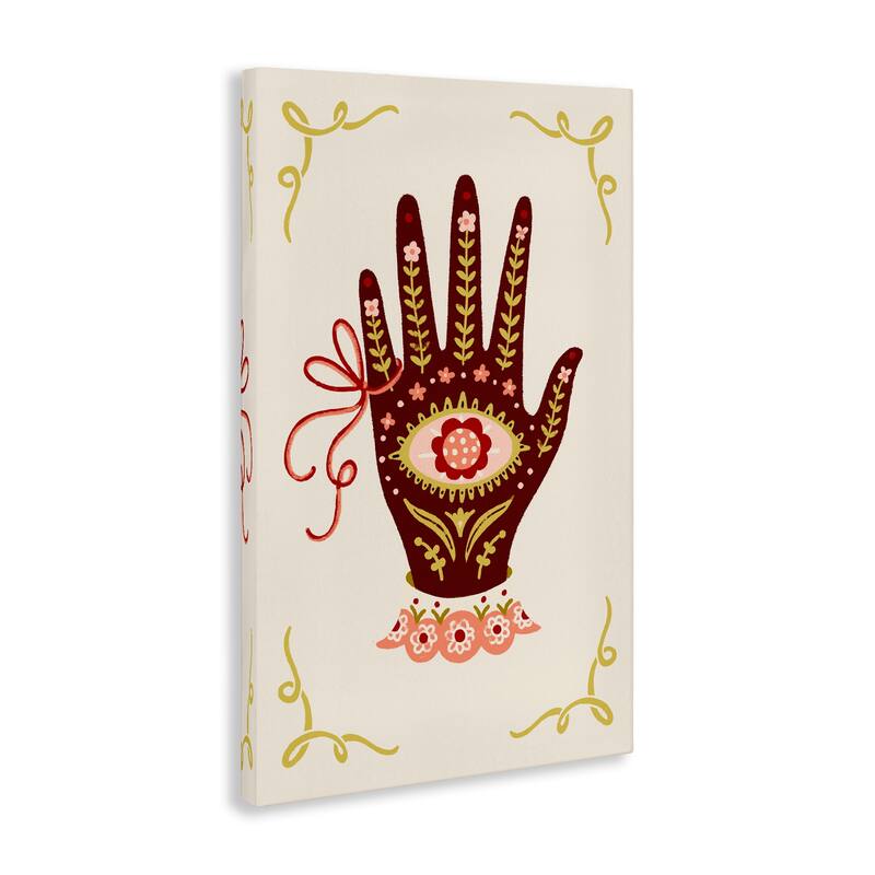 Stupell Boho Folk Style Hand Canvas Wall Art Design By Hannah Moren