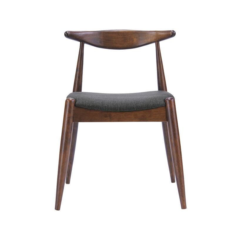 Set Of 2 Rubberwood Dining Chairs With Ergonomic Backrest & Comfort Cushions