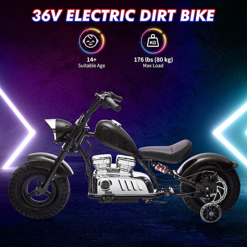 Kids Electric Off-Road Dirt Bike,36V Motorcycle with Top Speed of 16.5 Mph