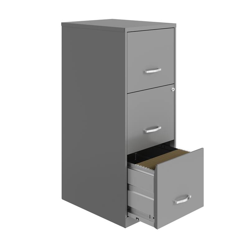 Space Solutions 3-drawer Black Steel File Cabinet