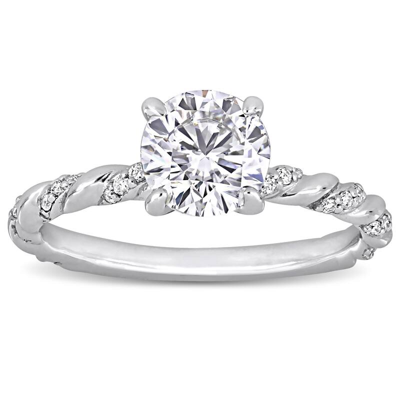 Miadora 1-1/3ct TDW Diamond Engagement Ring in 14k White Gold