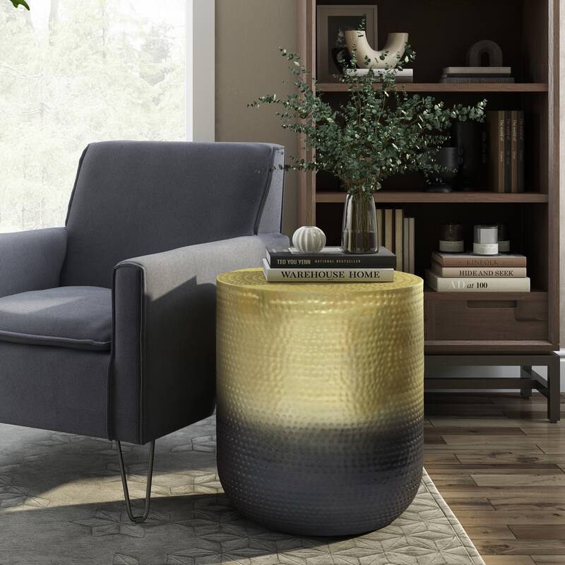 WYNDENHALL Kacy Boho 19 inch Wide Metal Metal Side Table, Fully Assembled - Gold Ombre