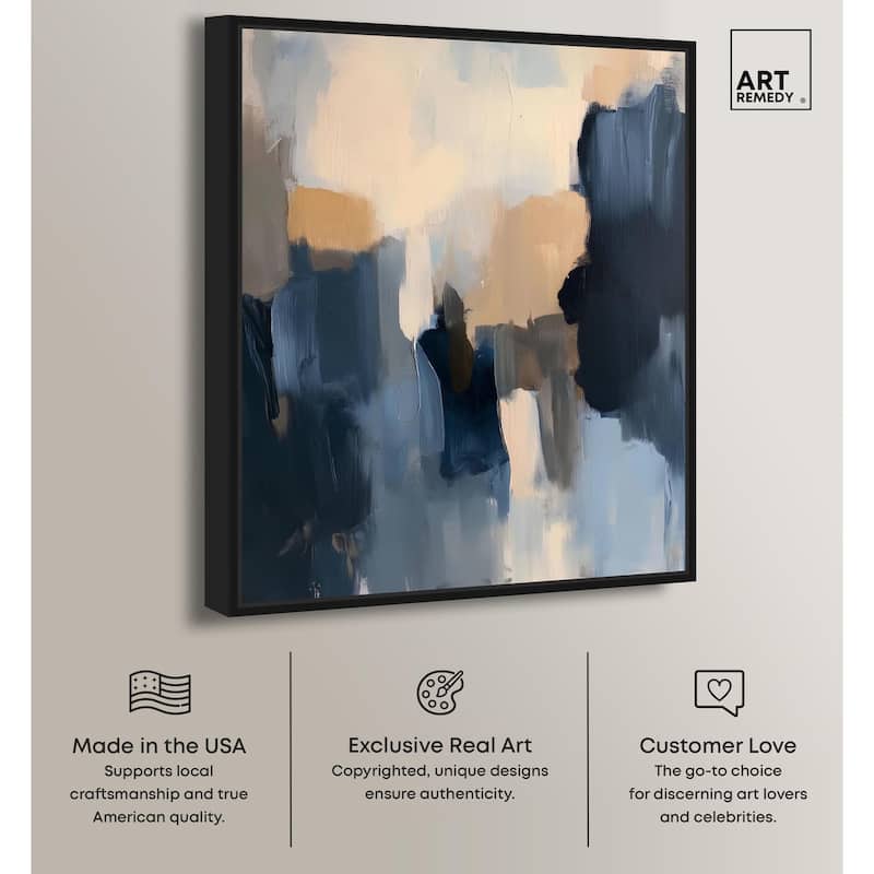 Navy Beige I Canvas by Art Remedy