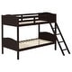 preview thumbnail 6 of 6, Elegant Twin over Twin Bunk Bed with Camelback Headboard, Angled Ladder, Guardrails & Mission-Style Design, Espresso