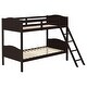 preview thumbnail 5 of 5, Twin over Twin Bunk Bed with Camelback Headboard & Guardrails, Espresso