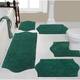Home Weavers Waterford Collection 5 Piece Genuine Cotton Bath Rugs Set - Bottle Green