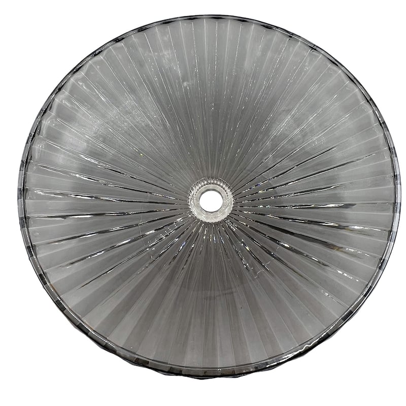 Decorative 20" Round Crystal Vessel Sinks With White Base