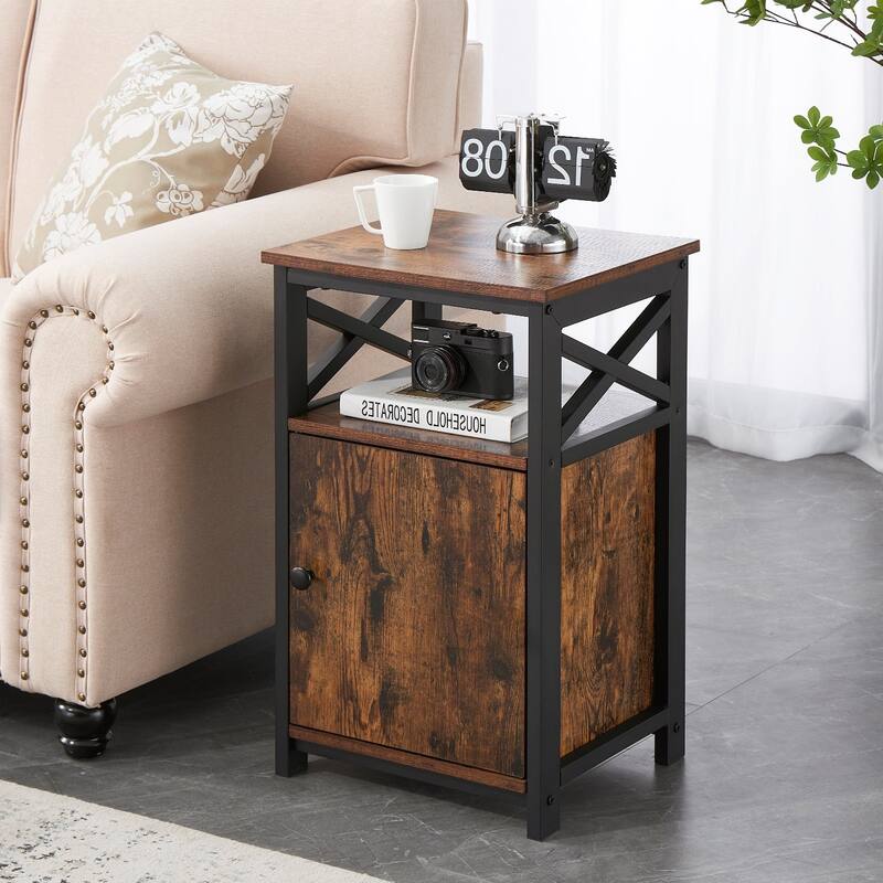 VECELO Modern Nightstands with Storage Shelf