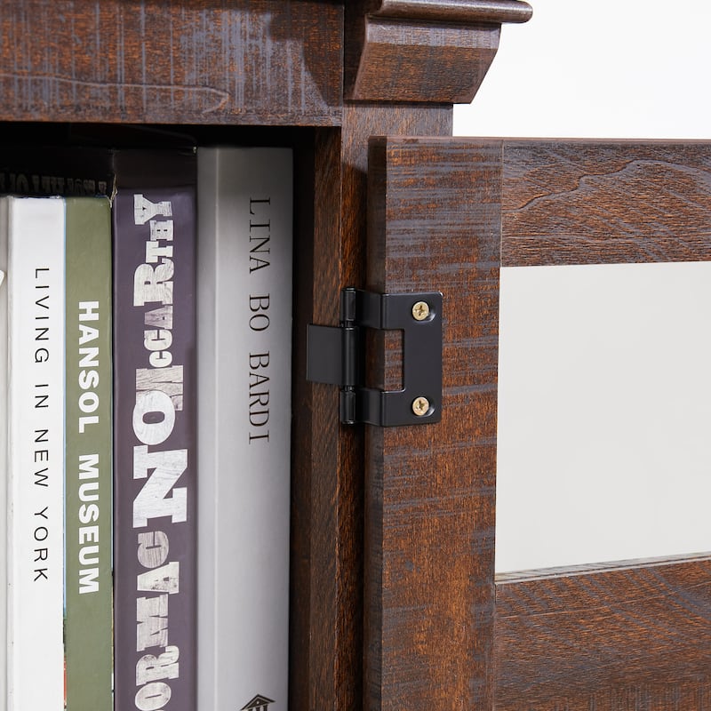 Farmhouse TV Stand Entertainment Console with Fireplace