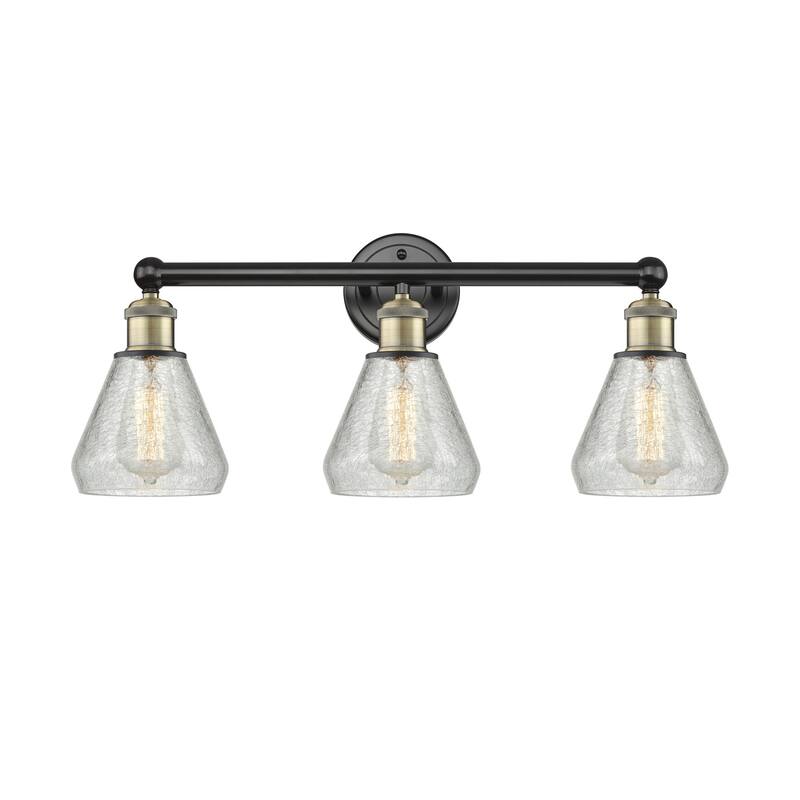 Innovations Lighting 616-3W-13-24 Conesus Vanity Conesus 3 Light 24" - Black Antique Brass / Clear Crackle