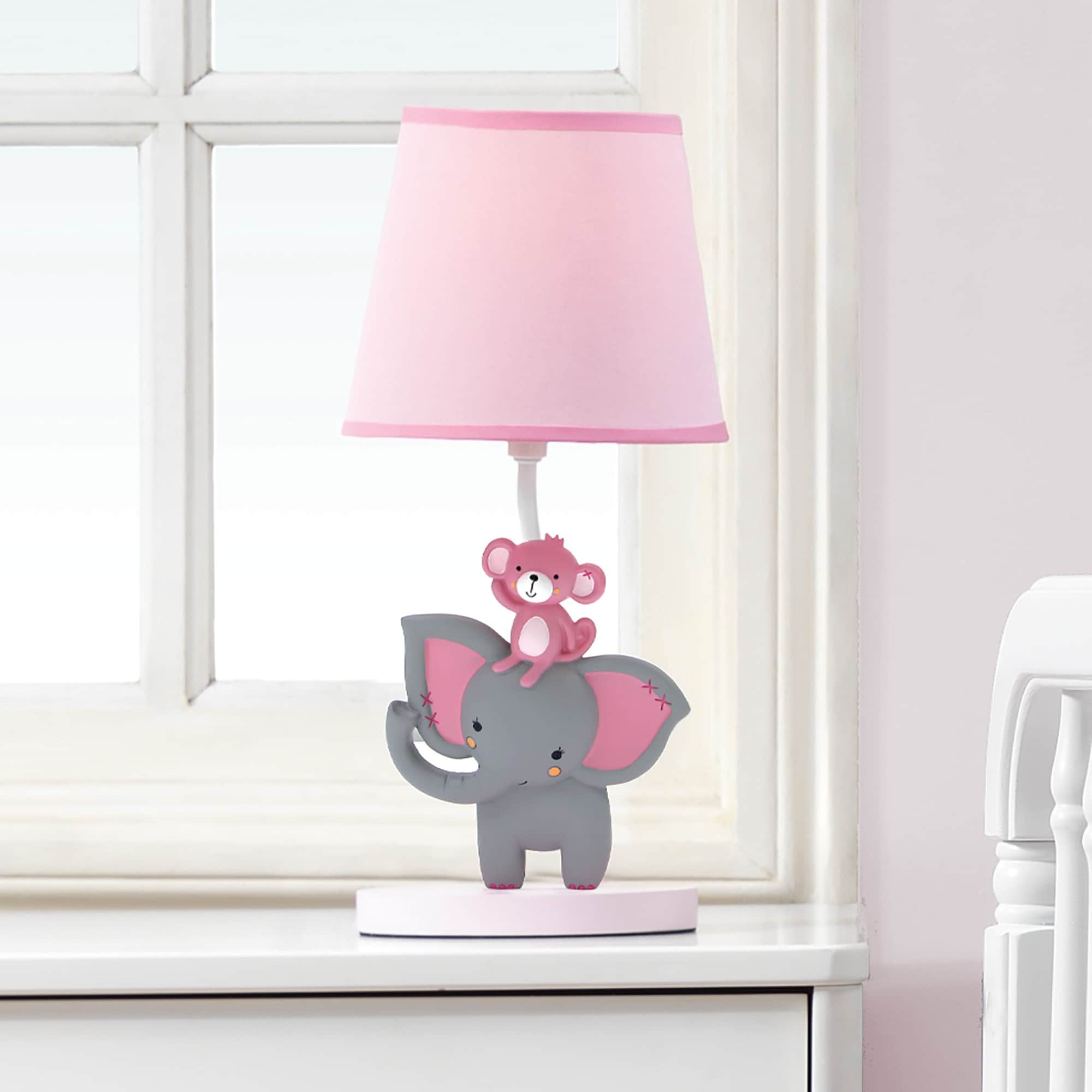 Shop Bedtime Originals Twinkle Toes Pink Gray Elephant With Monkey